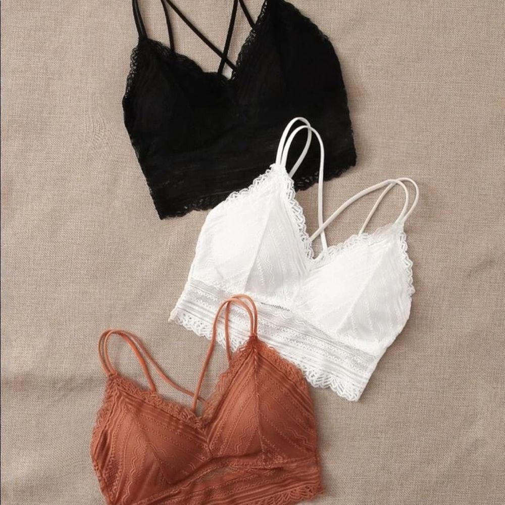 SHEIN 3 Pack Floral Lace Bra Set (padded)